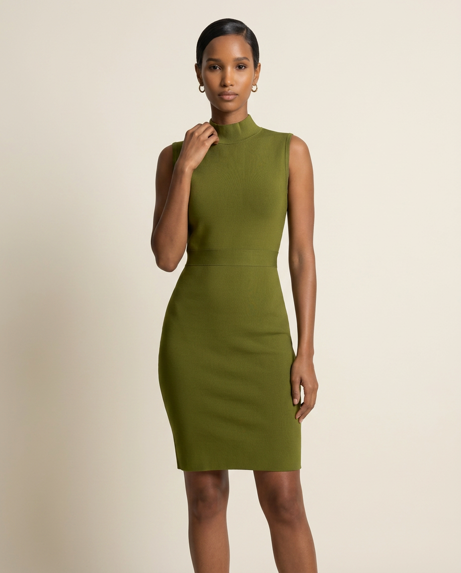 The Olive Sculpted Sheath Dress