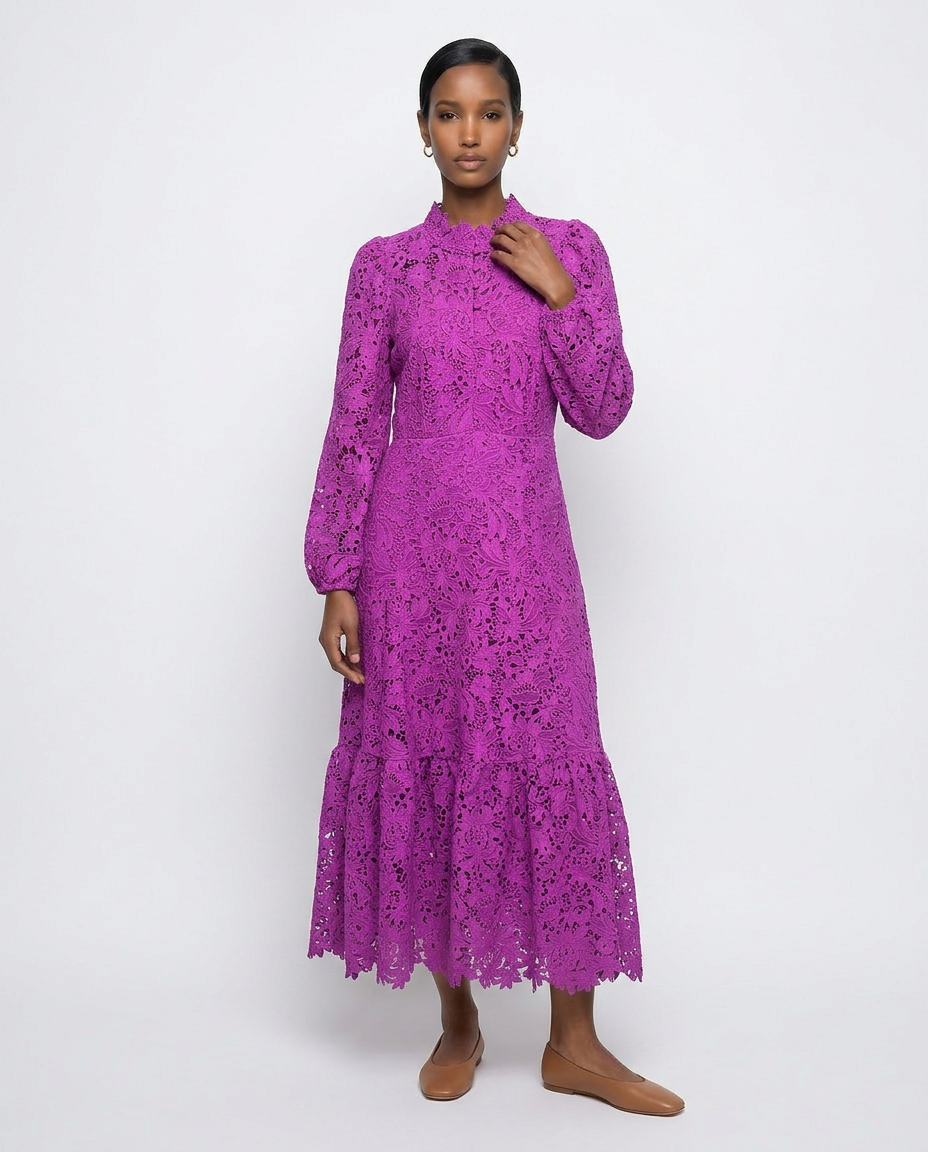Orchid Guipure Lace Maxi Dress