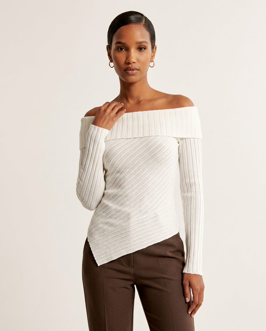 The Asymmetric Drape Knit Top