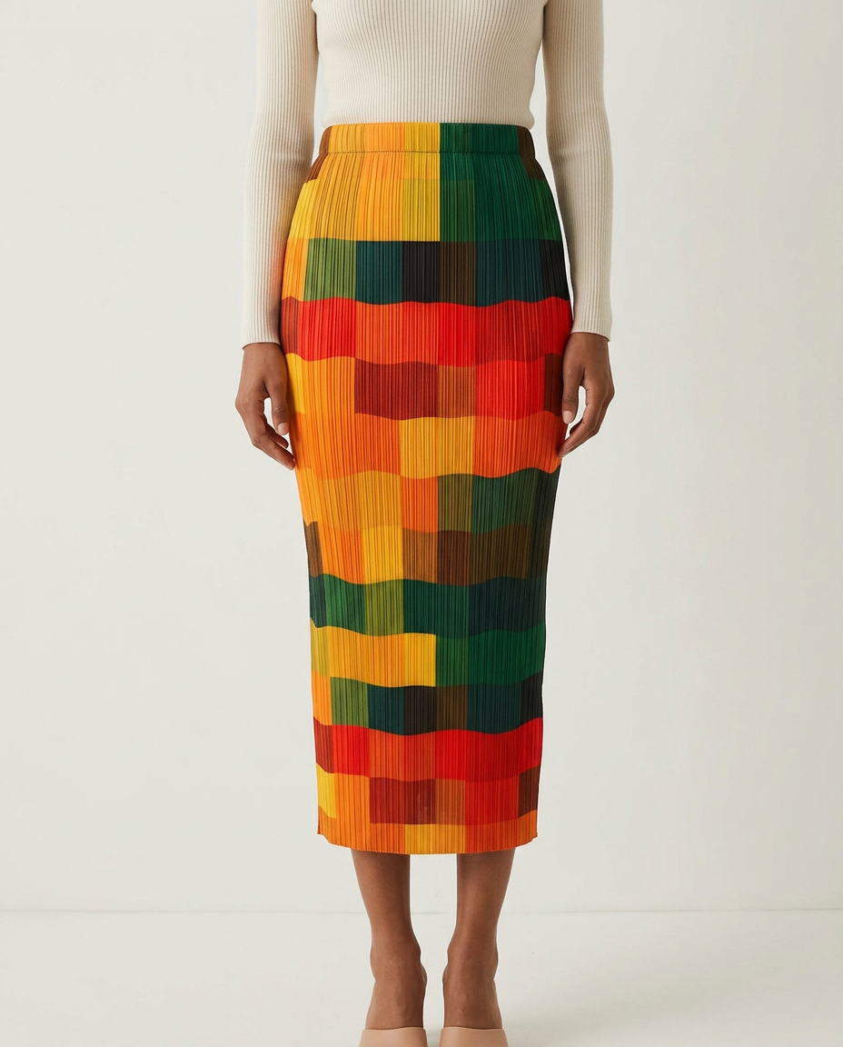 Amara Pleated Colorblock Skirt