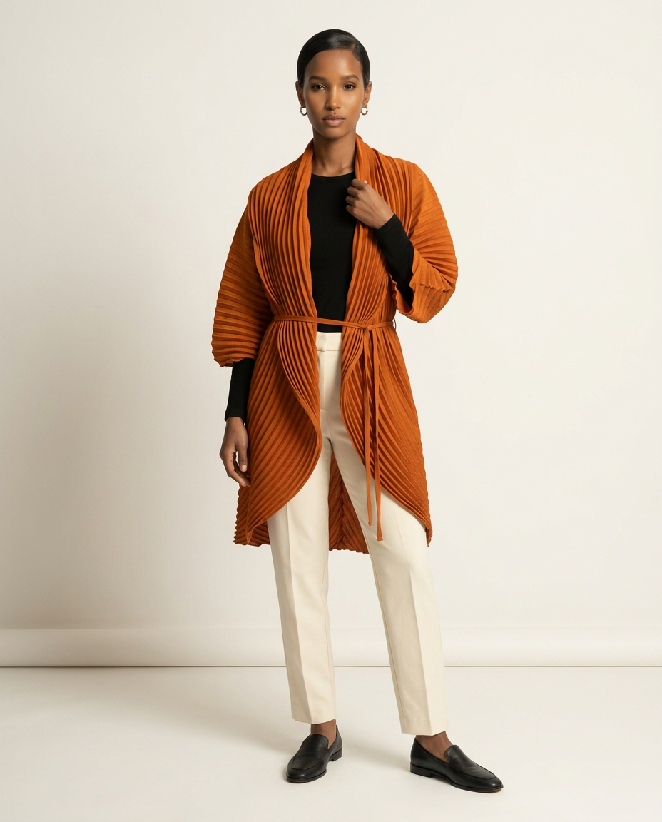 Marigold Sculptural Pleat Coat