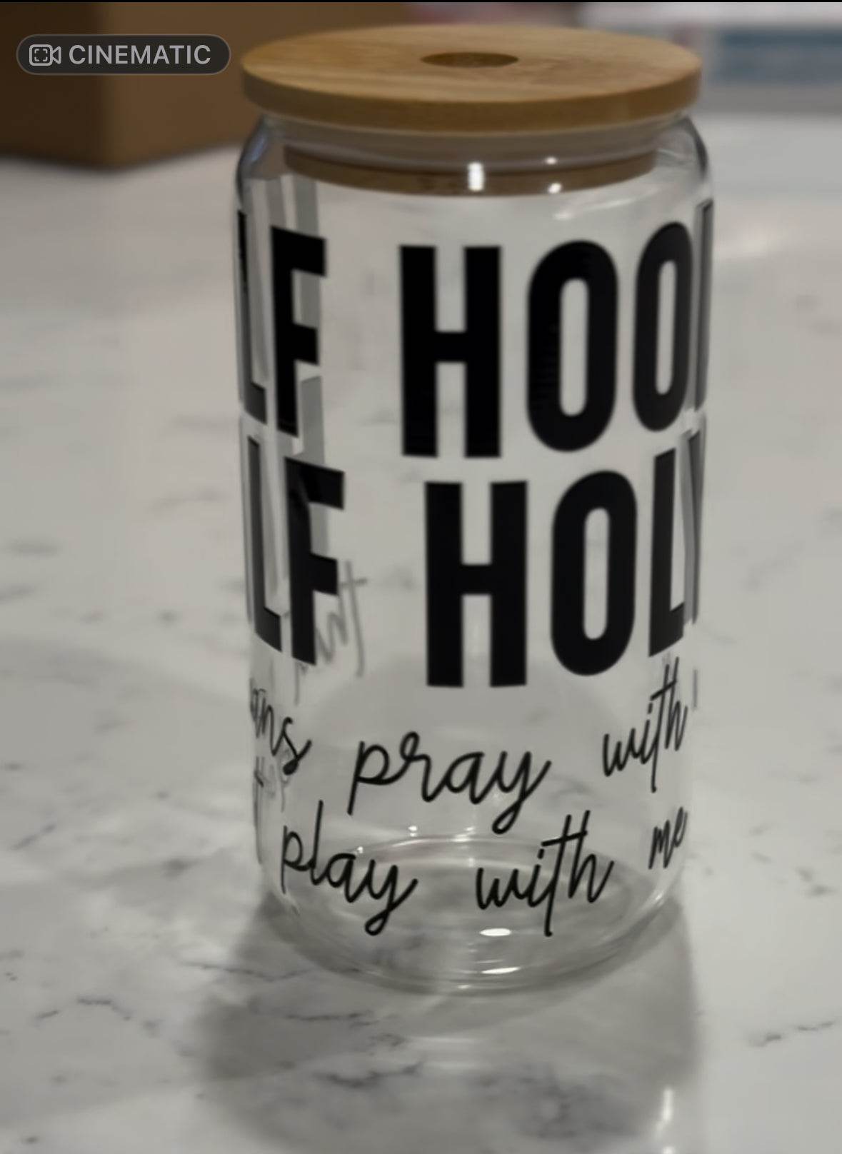 Glass Soda Can Cup with Glass Straw