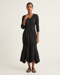 The Sculpted Plissé Midi Dress