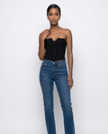 The Sculpted Noir Bodice & Denim Set