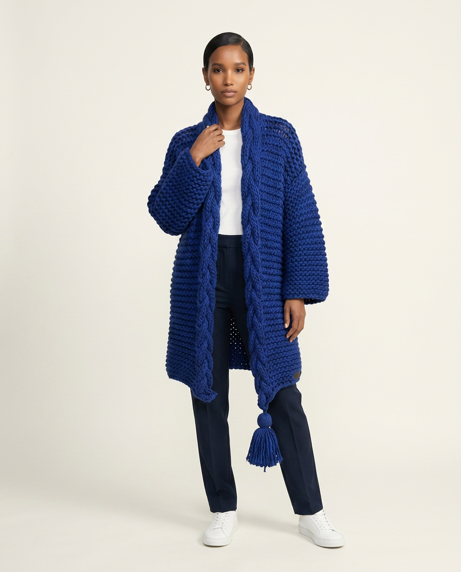 Lazuli Chunky Knit Tassel Cardigan