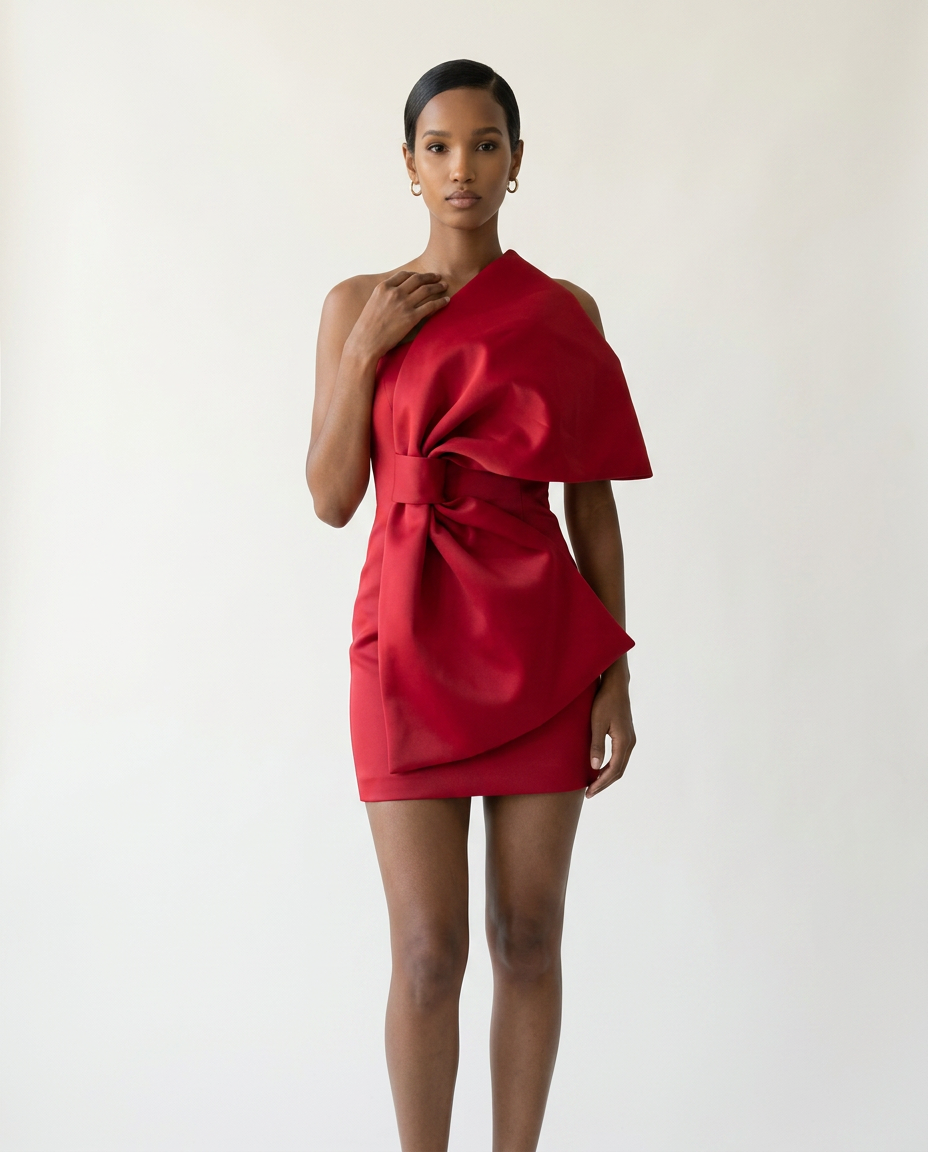 The Sculptural Bow Mini Dress
