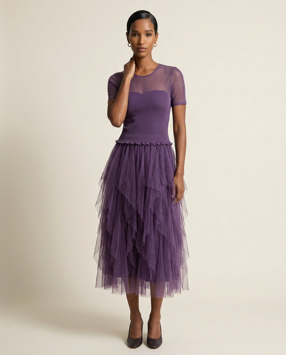 The Plum Contraste Tulle Dress