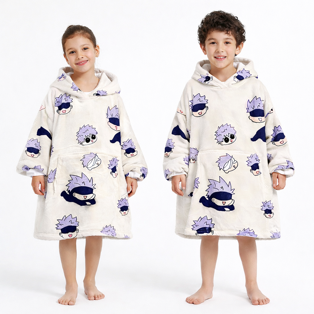 Jujutsu Kaisen Gojo Wearable Blanket Hoodie for Adults & Kids | OLM Toys