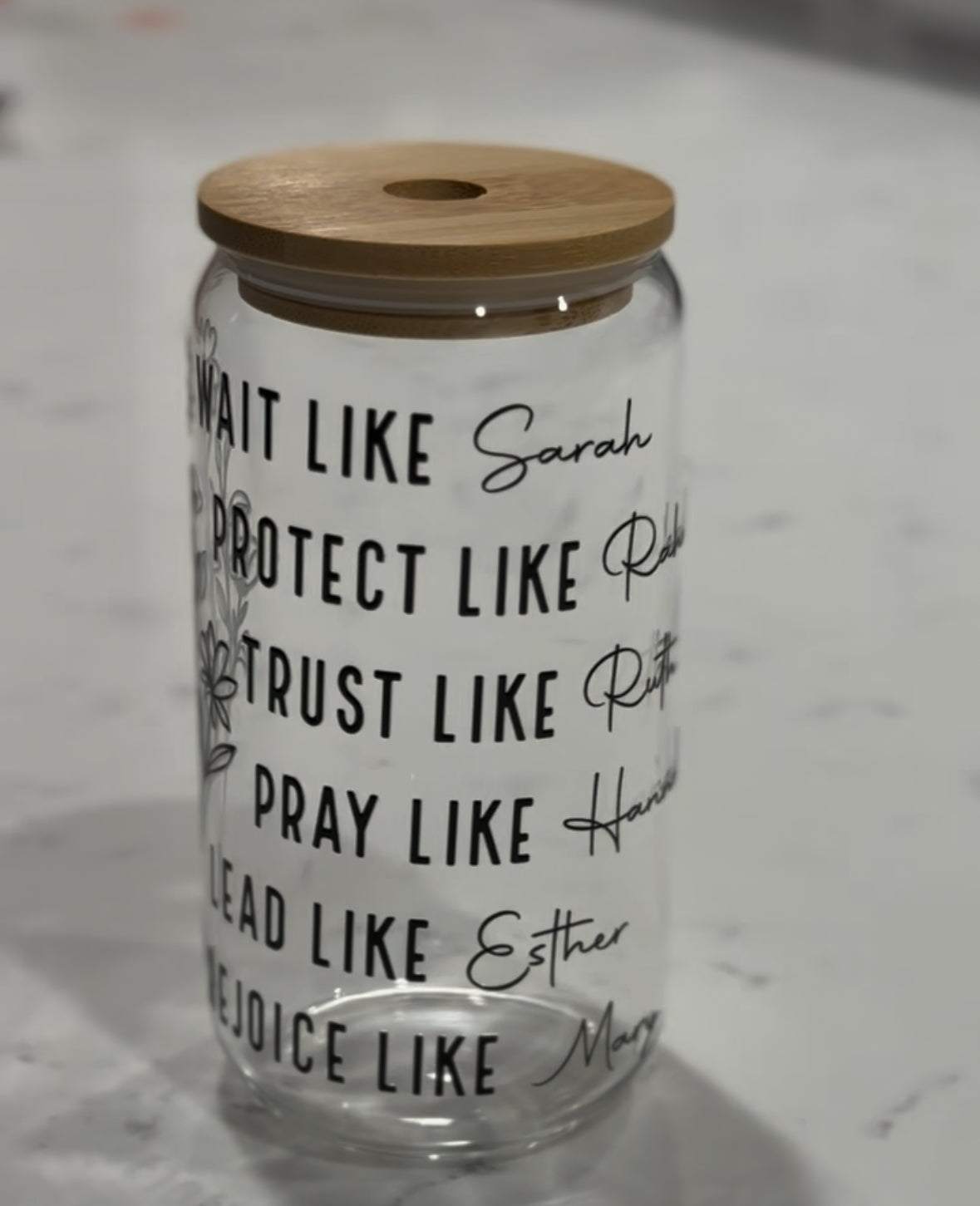 Glass Soda Can Cup with Glass Straw