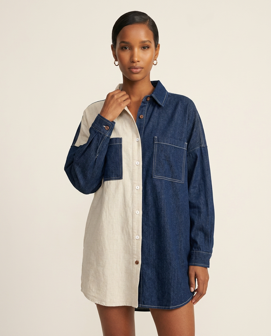 The Janus Two-Tone Shirtdress