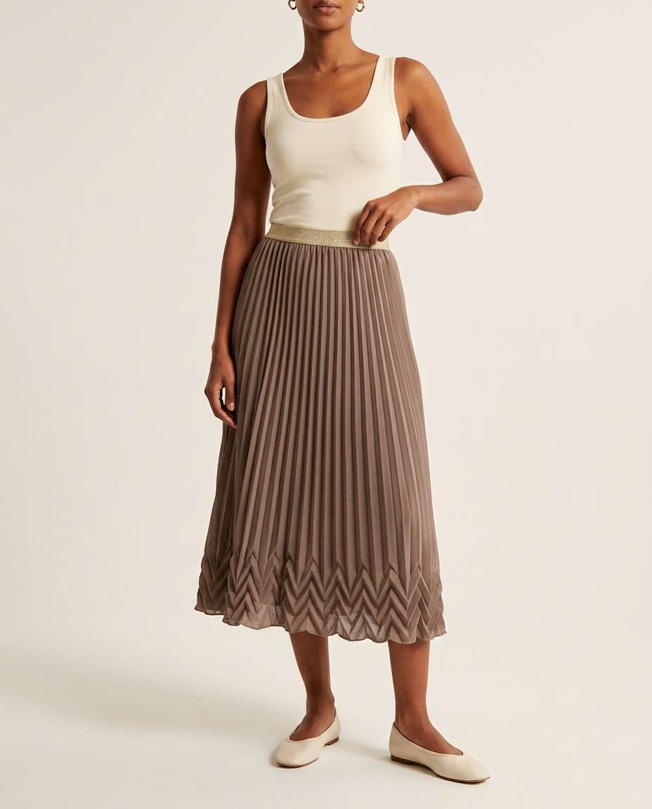 The Calliope Pleated Midi Skirt