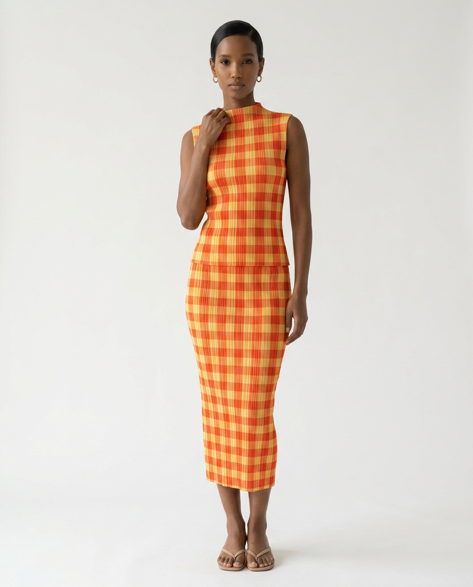 The Solstice Plaid Knit Set
