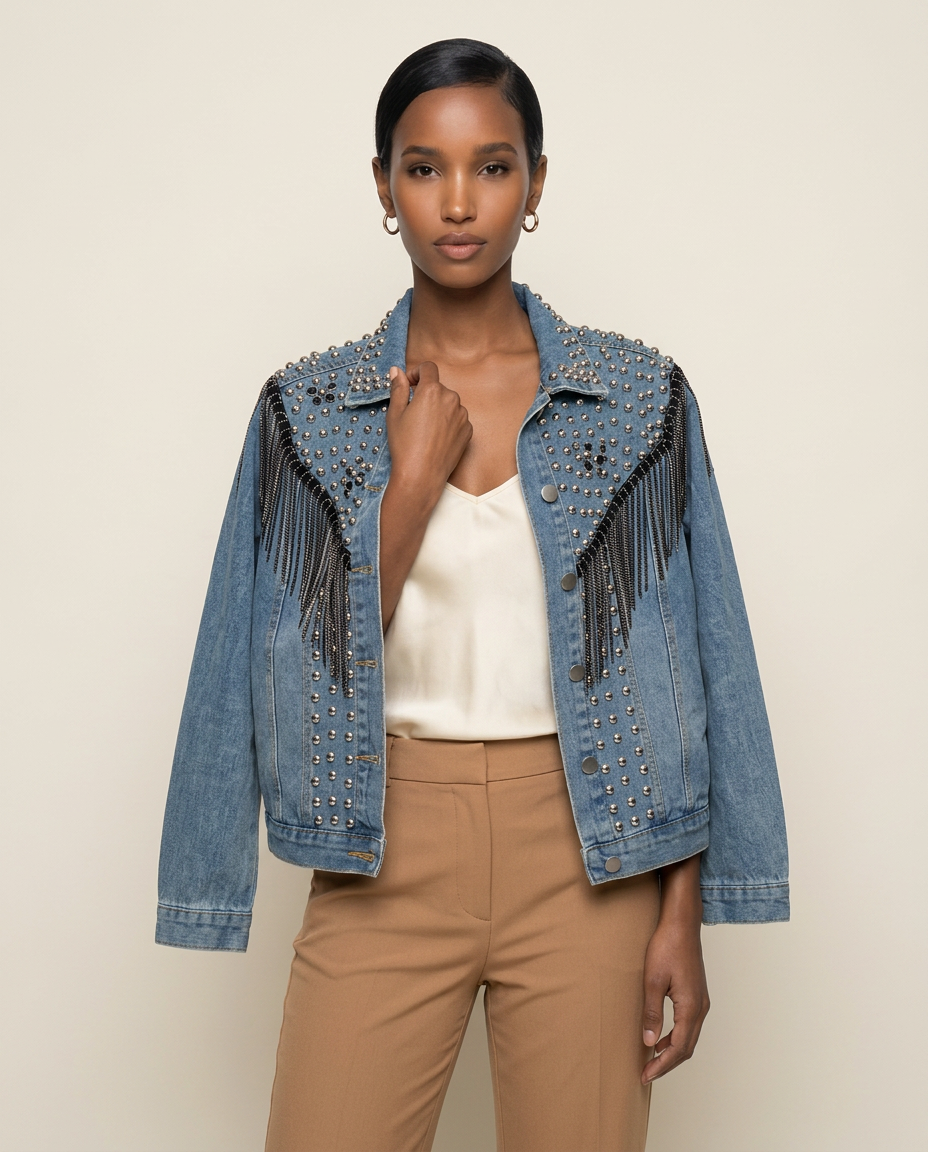 Midnight Rodeo Embellished Denim Jacket