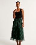 Evergreen Plaid Tulle Skirt Set