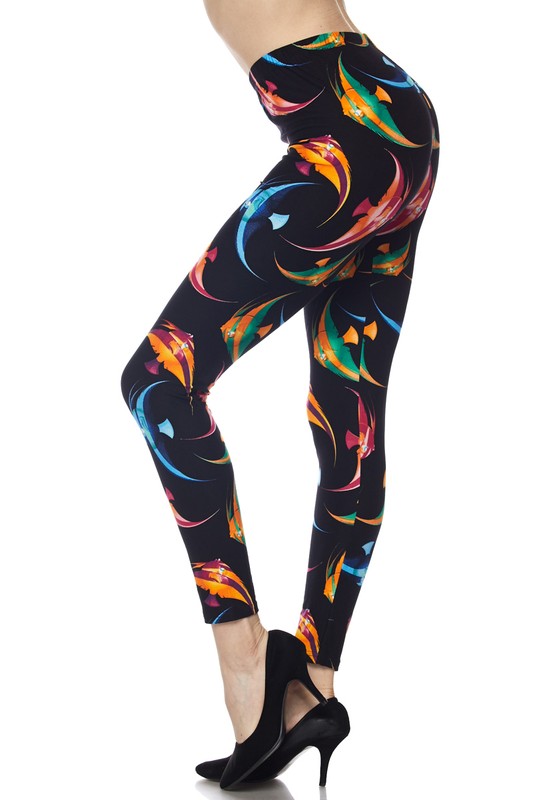 ANGEL FISH Print Brushed Ankle ONE SIZE Leggings