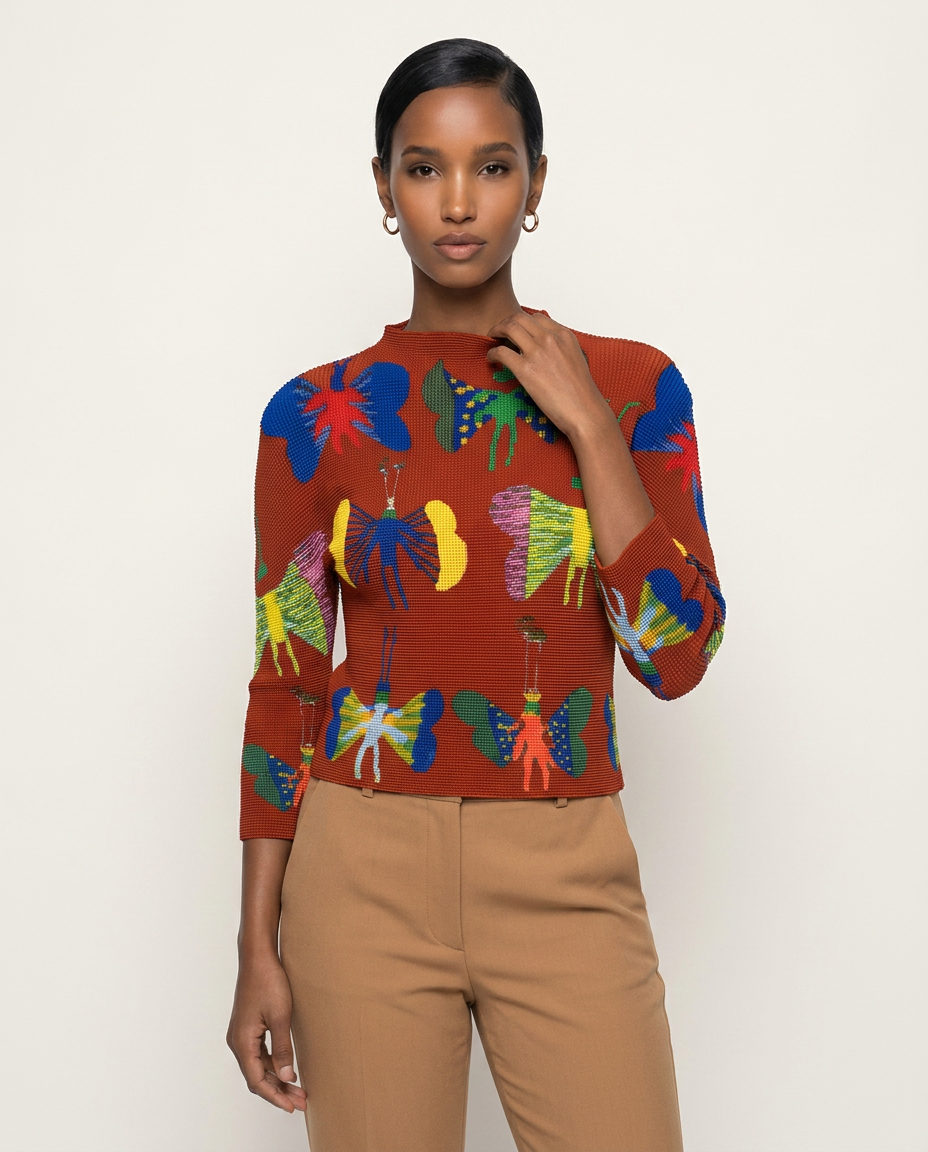 Mariposa Graphic-Knit Top