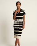 Onda Textured-Knit Striped Dress