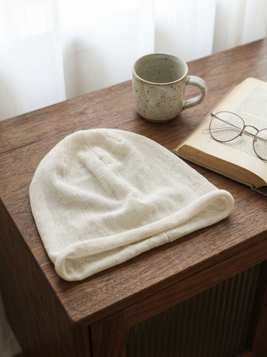 Cotton Linen Slouchy Beanie Lightweight Breathable Casual Hat