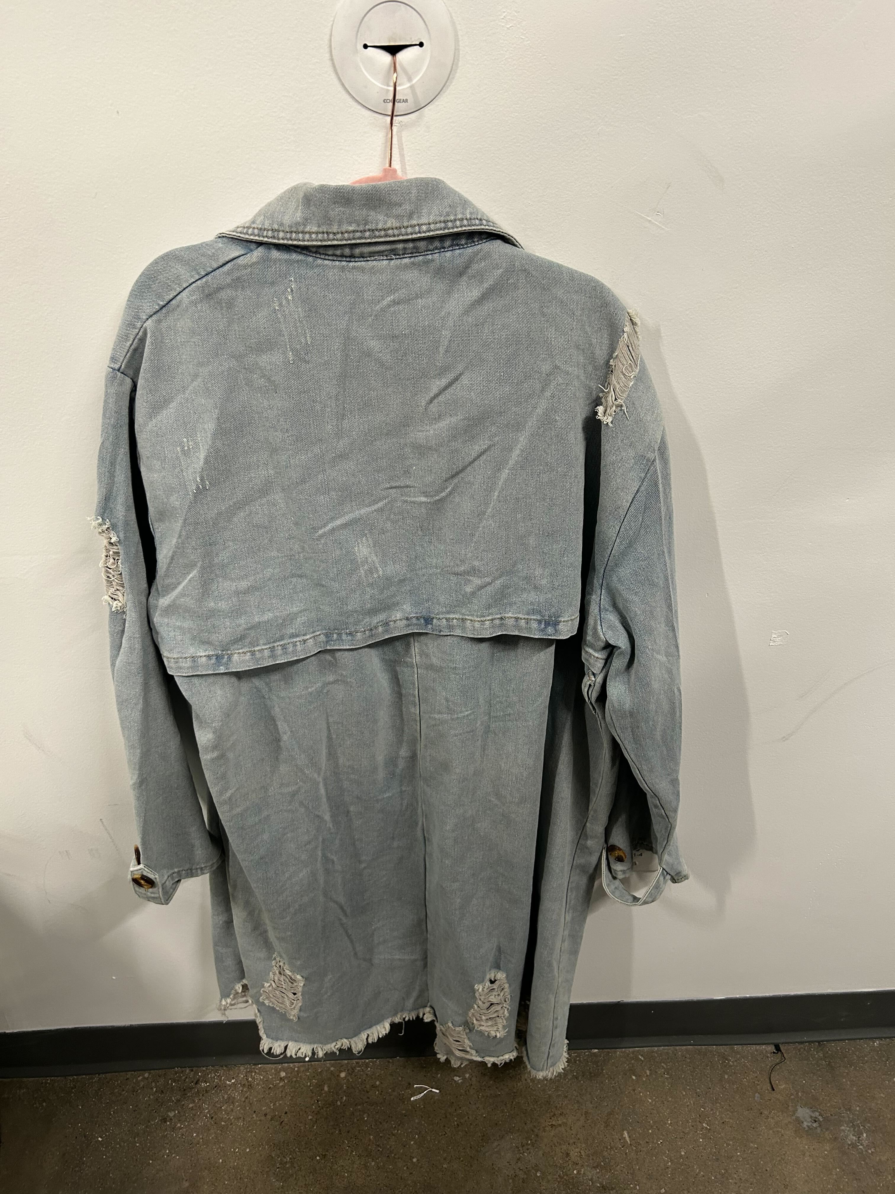 The Sawyer Distressed Denim Trench