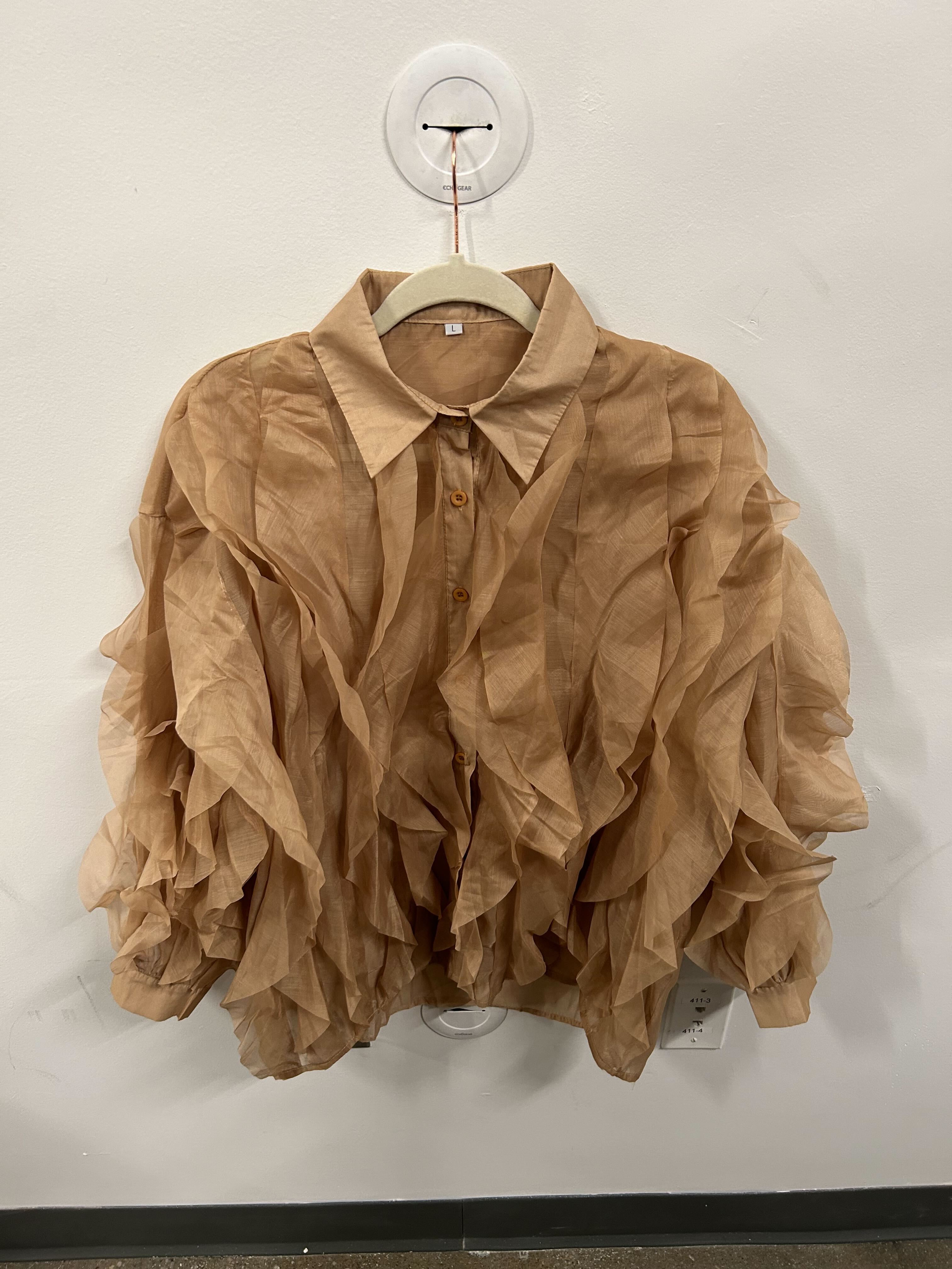 Amber Organza Cascade Blouse