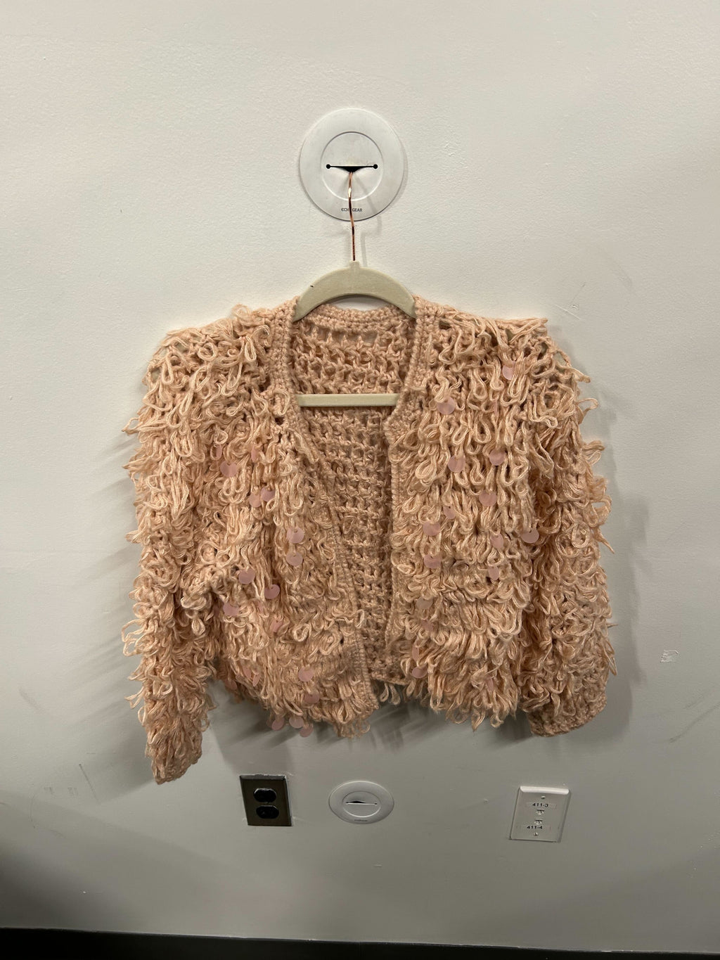 Blush Pink Loop-Knit Jacket
