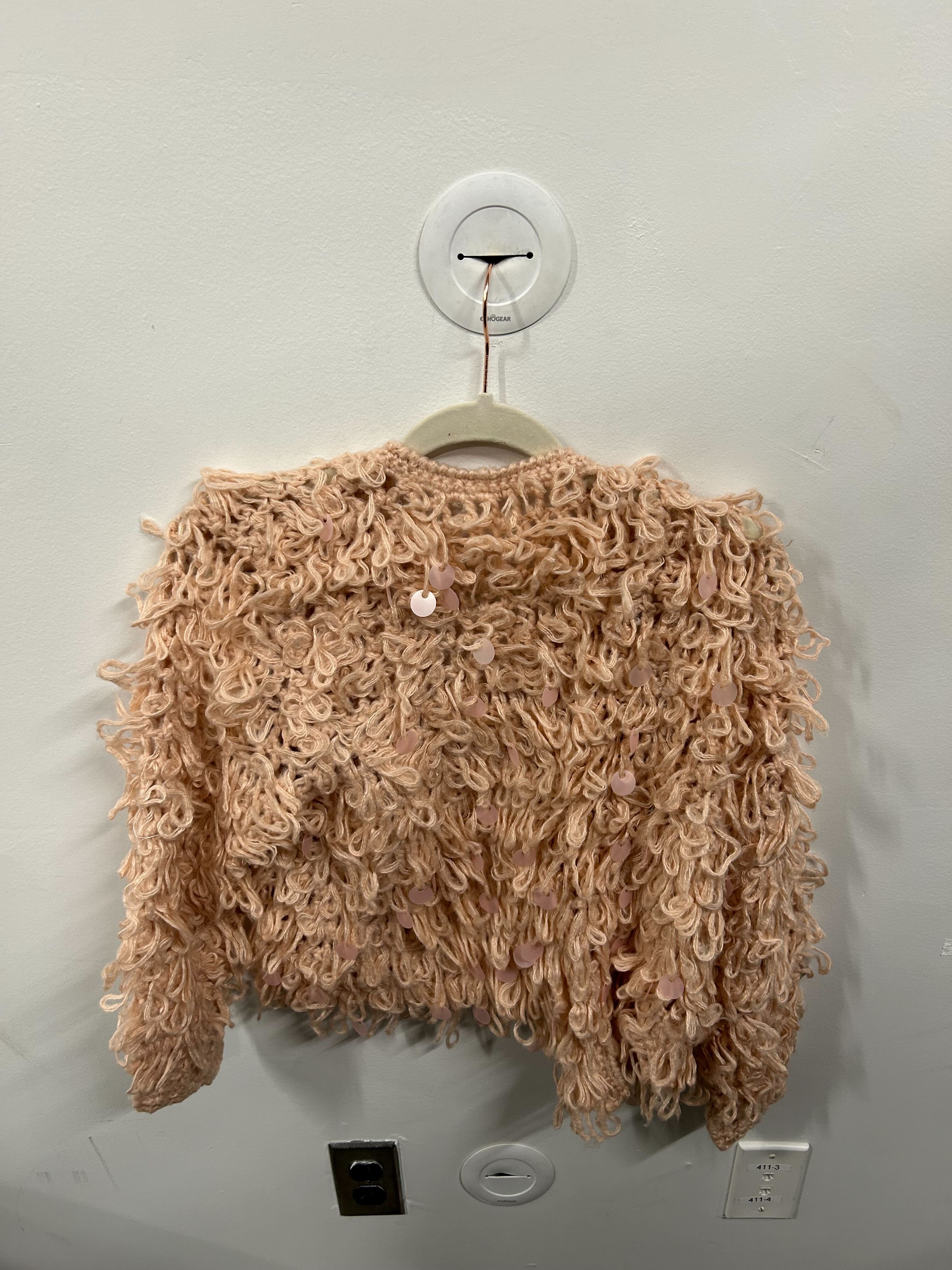 Blush Pink Loop-Knit Jacket
