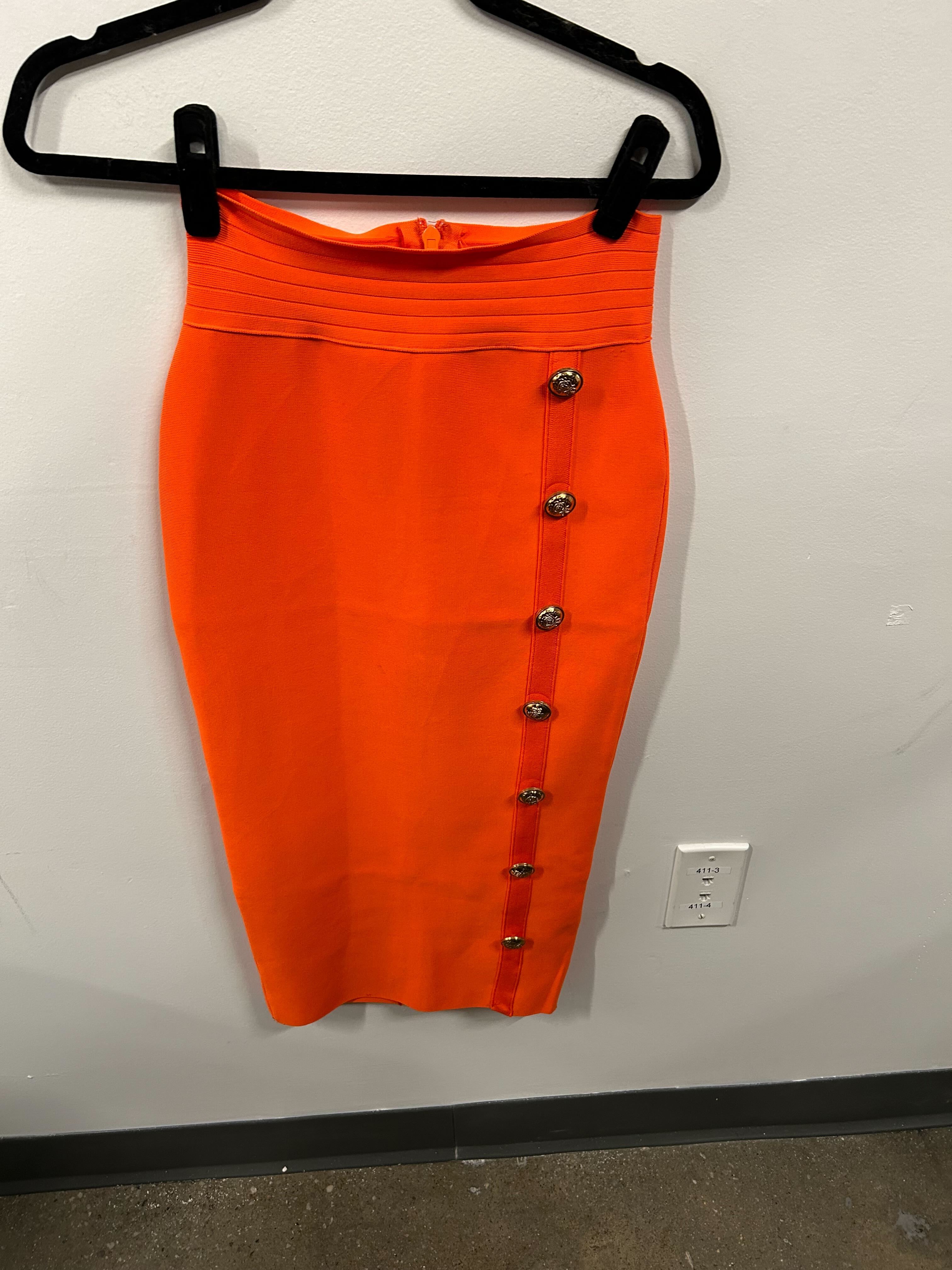 Marigold High-Waist Button Skirt