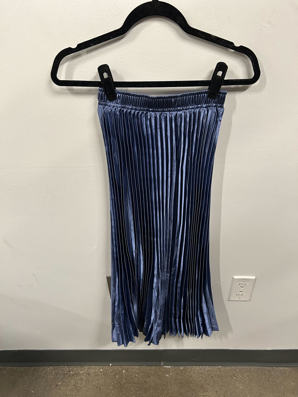The Zenith Pleated Velvet Midi Skirt