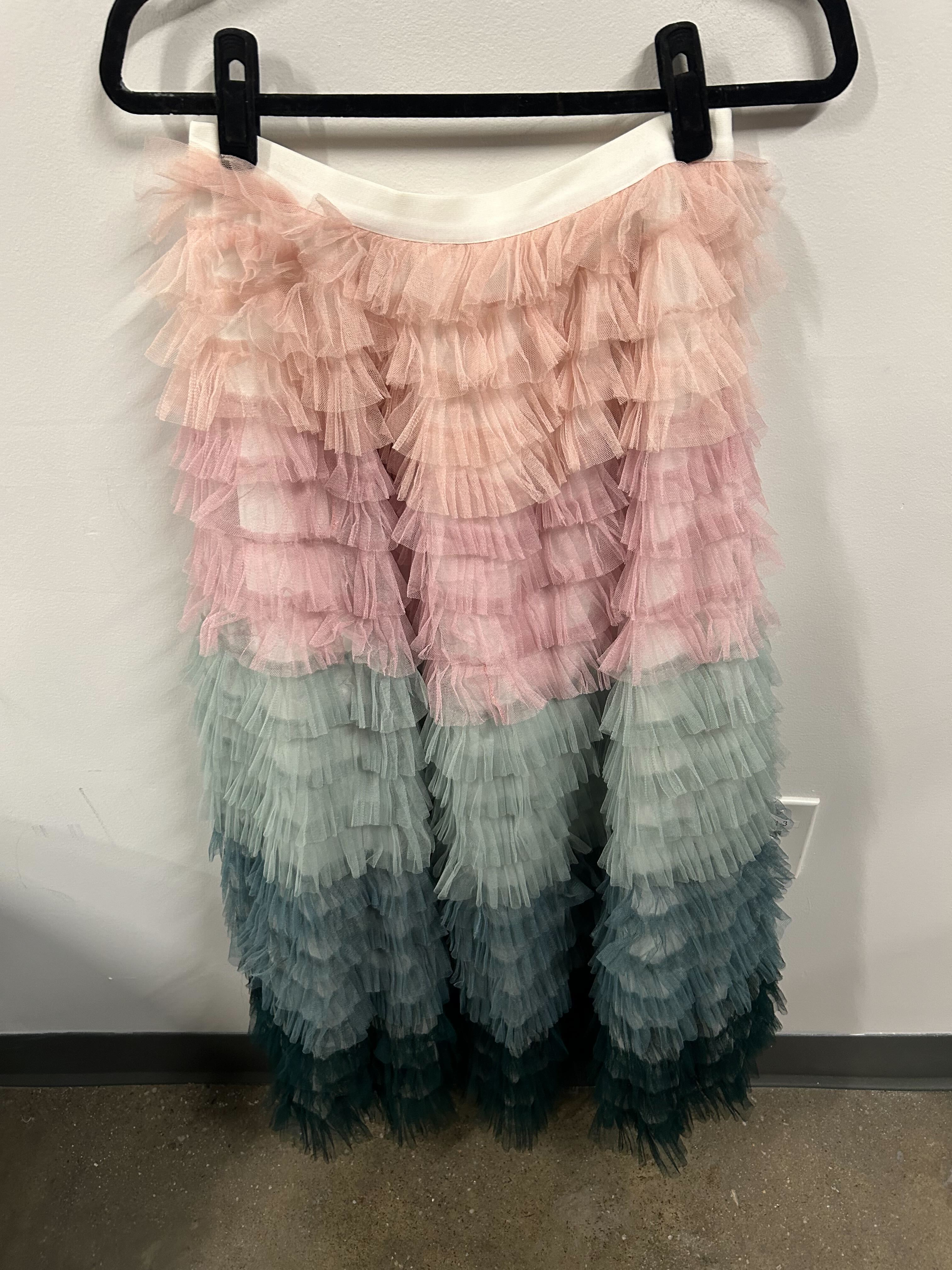 Tiered Ombré Tulle Maxi Skirt