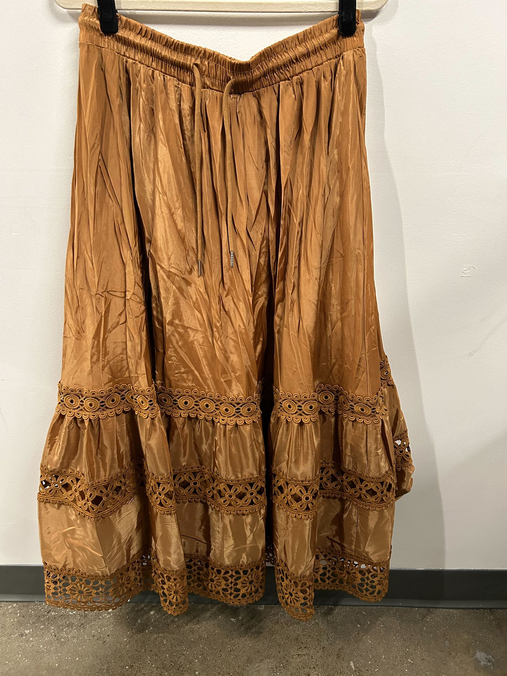 Caramel Crochet-Lace Skirt Set