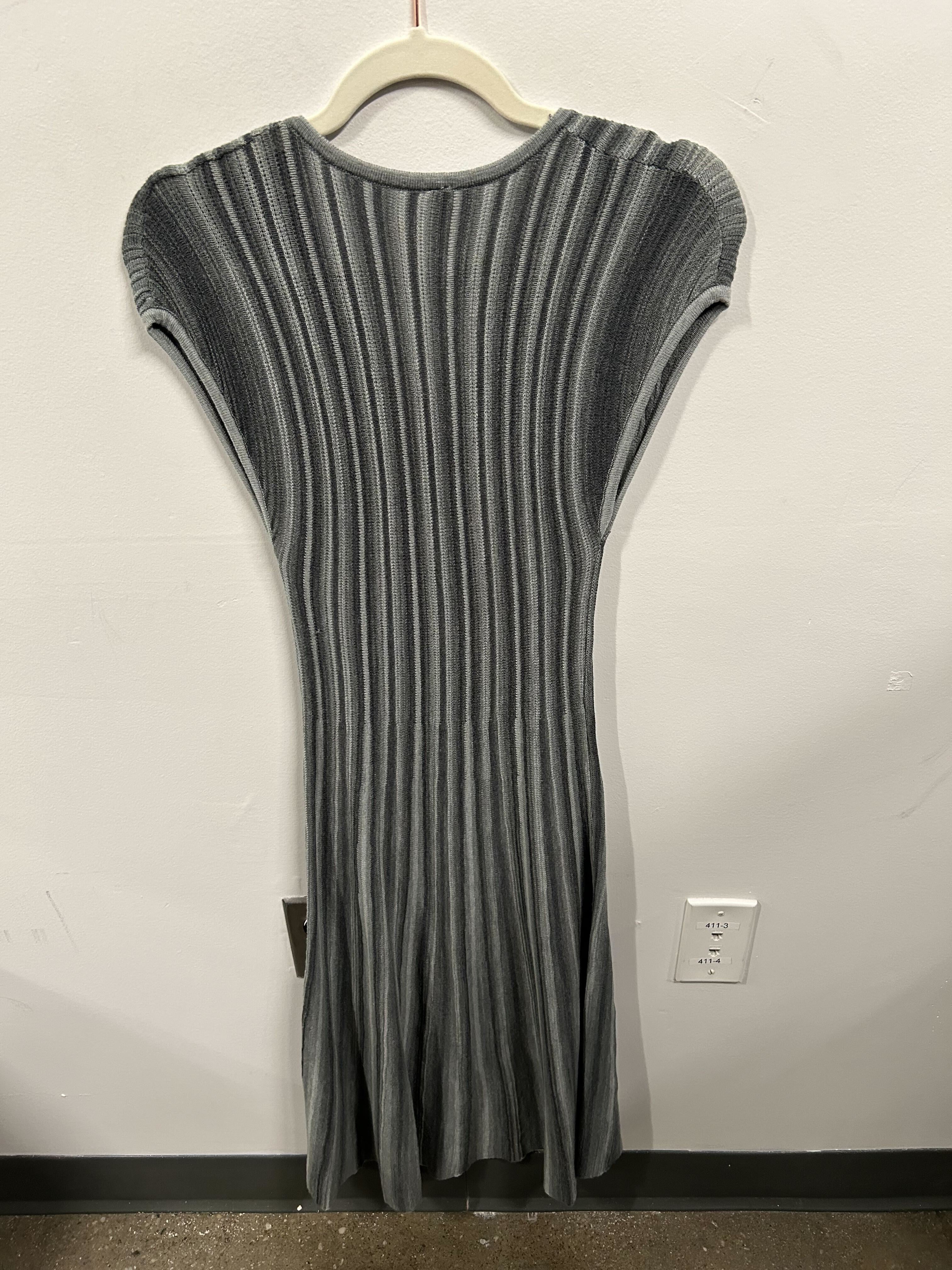 Variegated Stripe Rib-Knit Dress