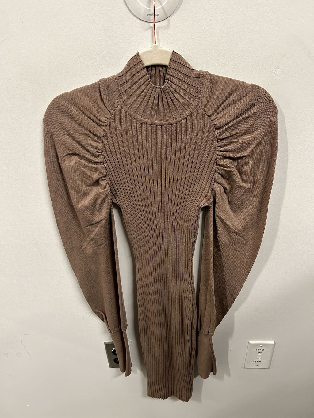 Espresso Knit Sculpted Sleeve Dress