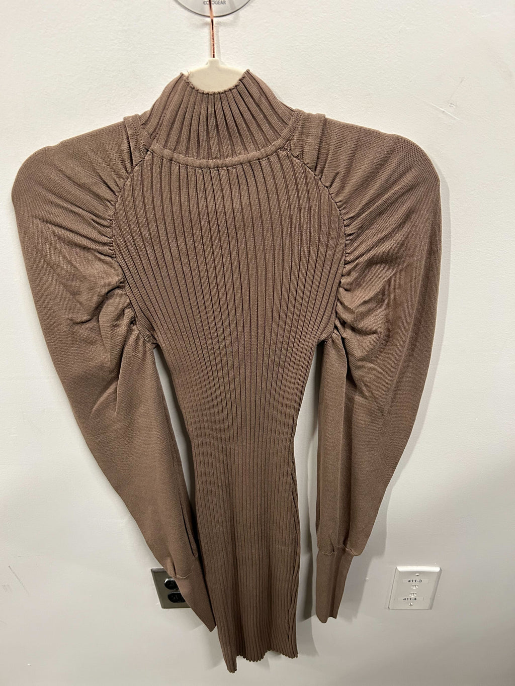 Espresso Knit Sculpted Sleeve Dress