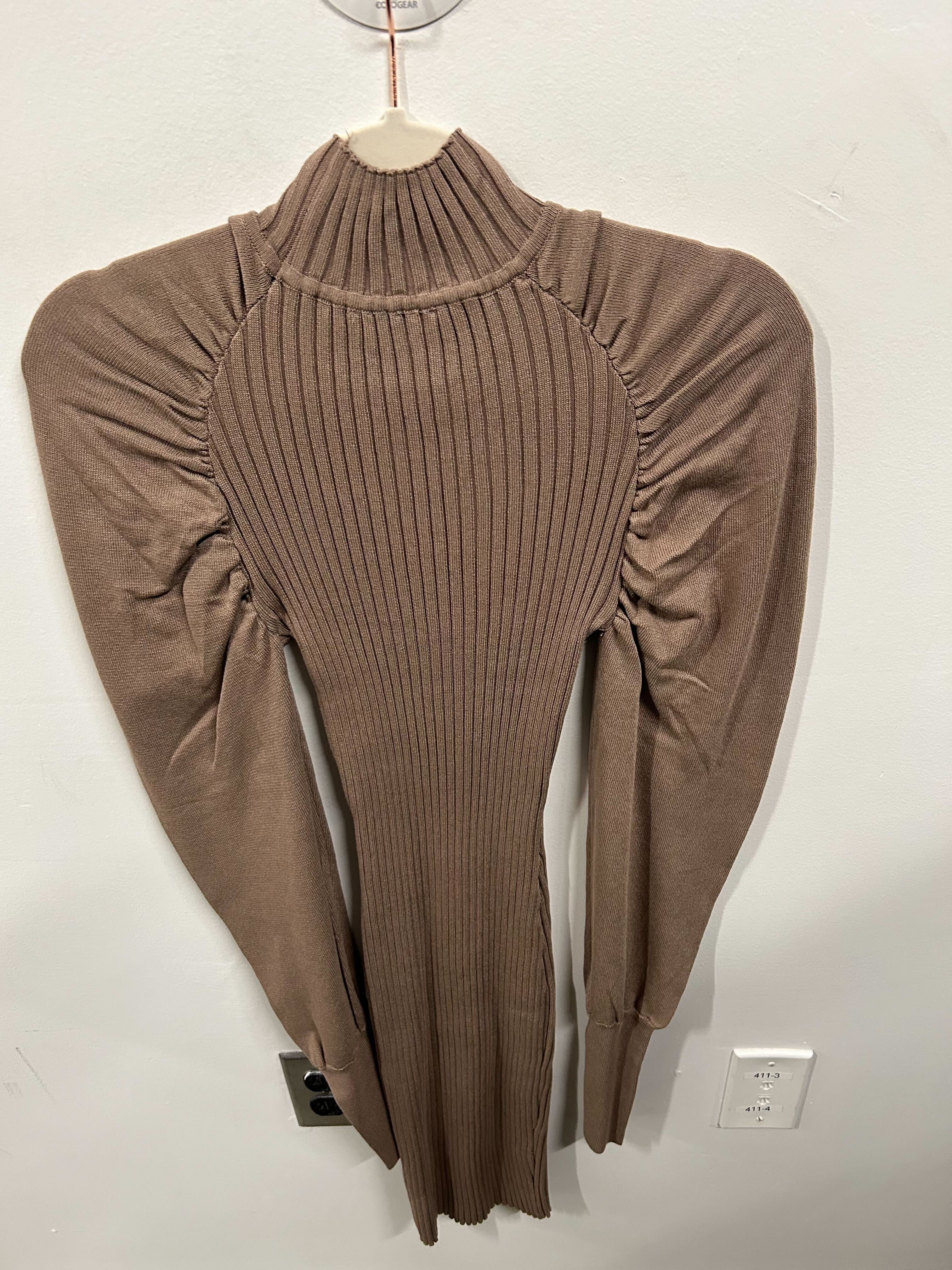 Espresso Knit Sculpted Sleeve Dress