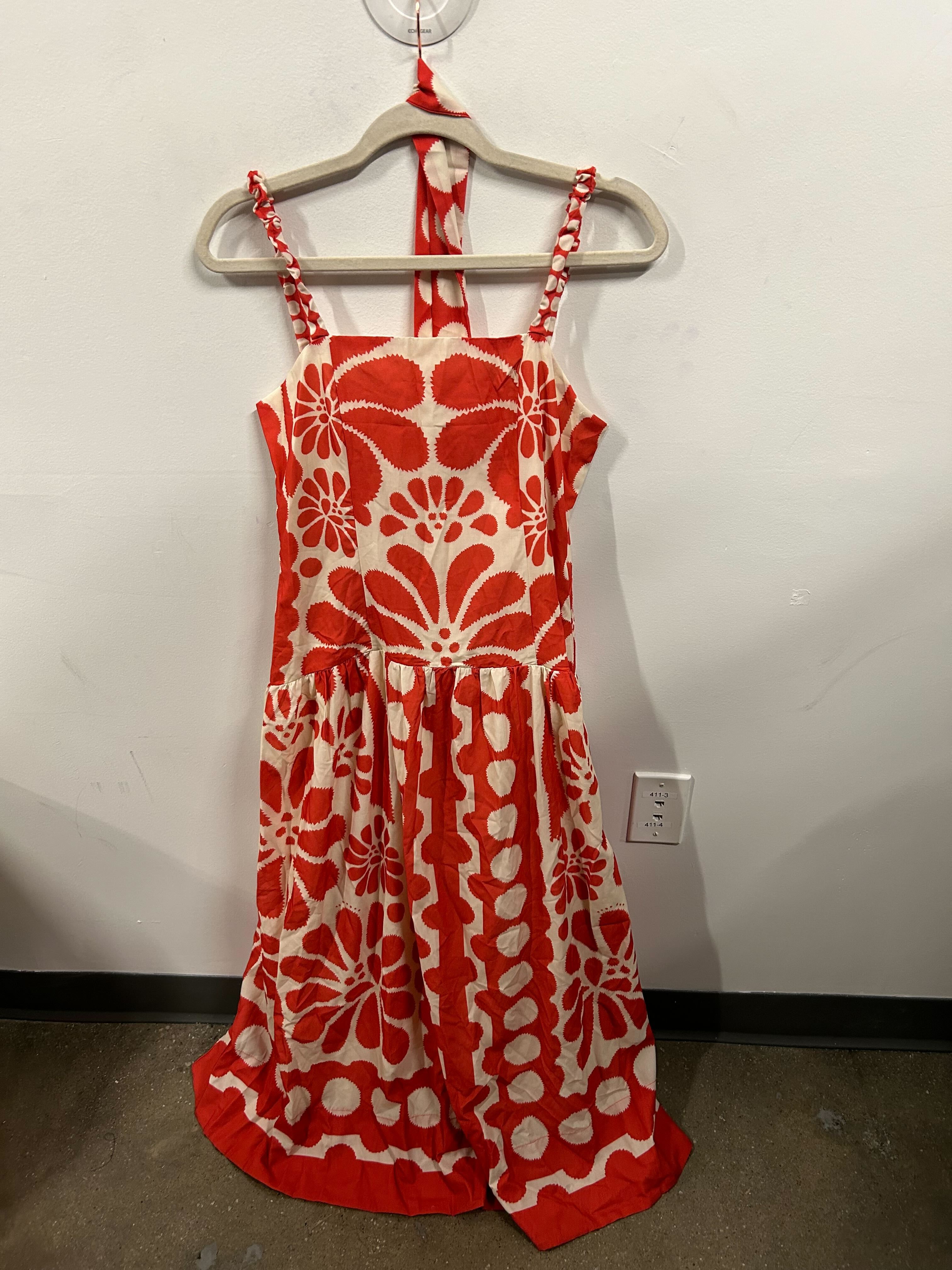 Poppy & Cream Block-Print Sundress