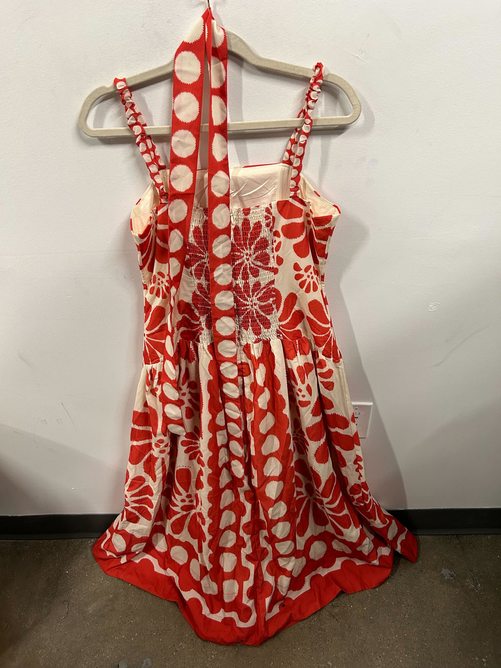 Poppy & Cream Block-Print Sundress