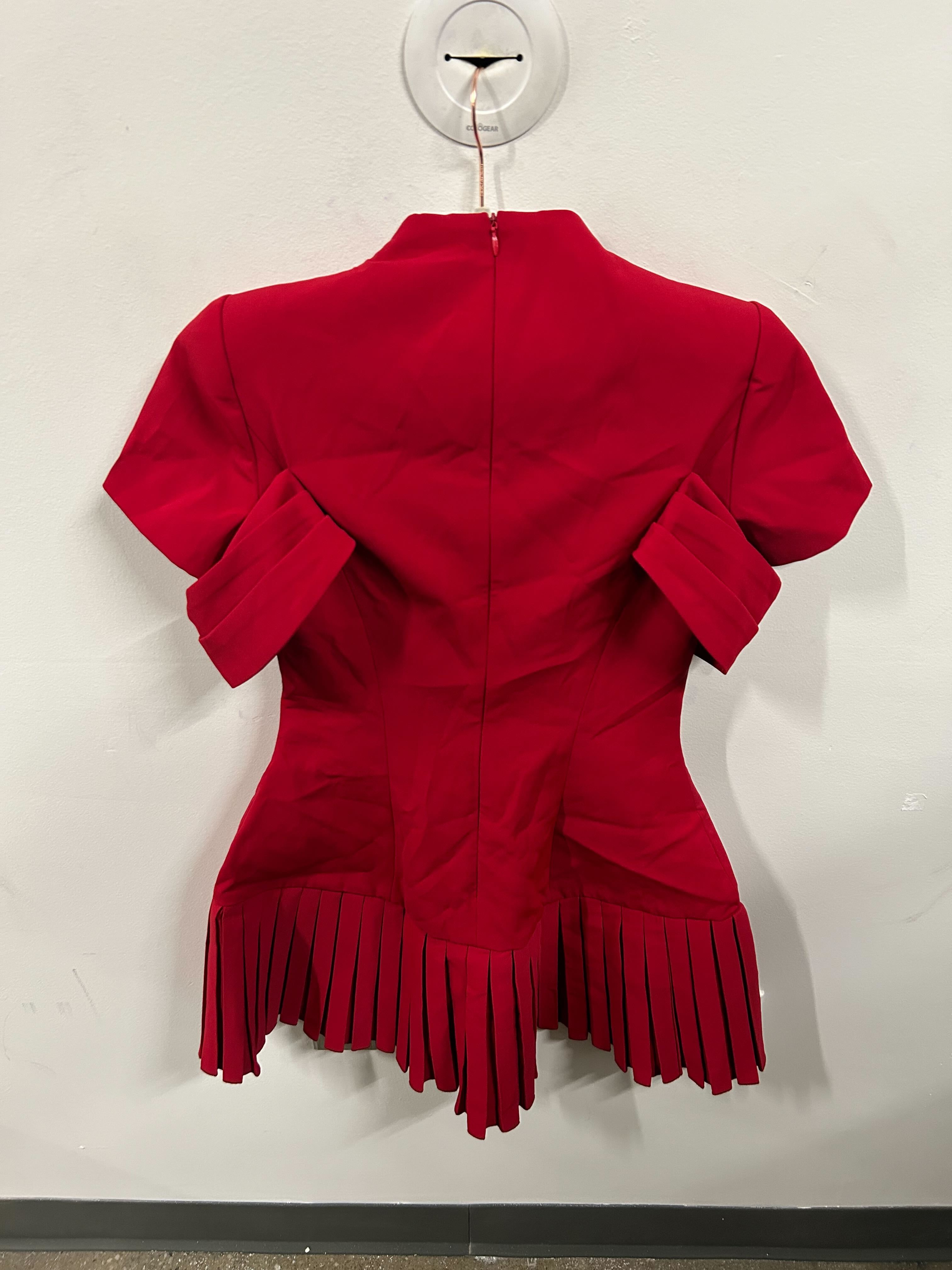 The Valentine Sculptural Red Mini Dress