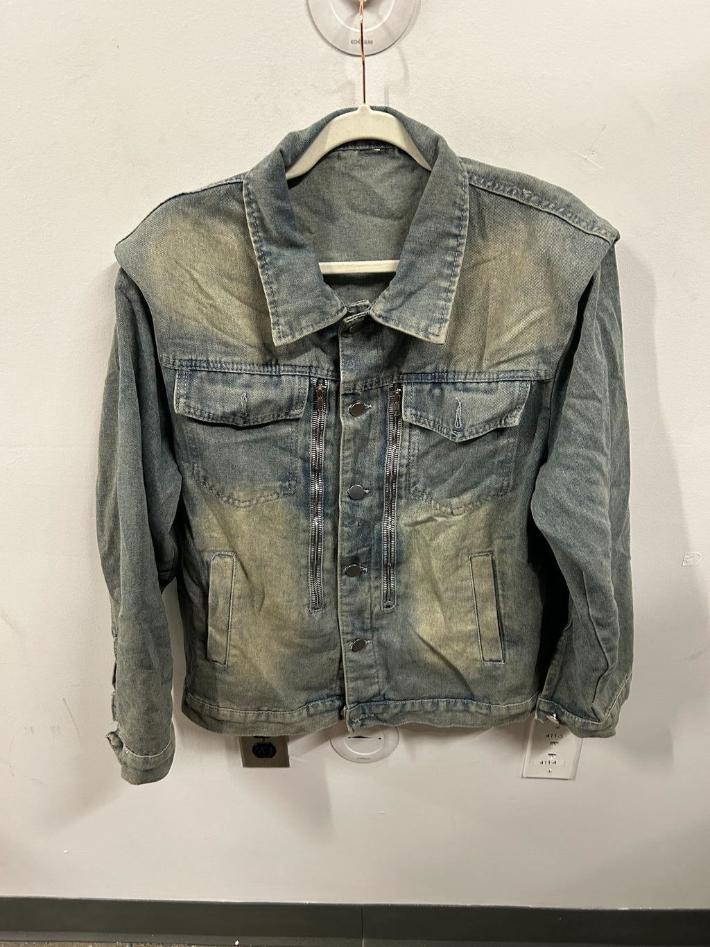 Acid-Wash Structured Denim Jacket