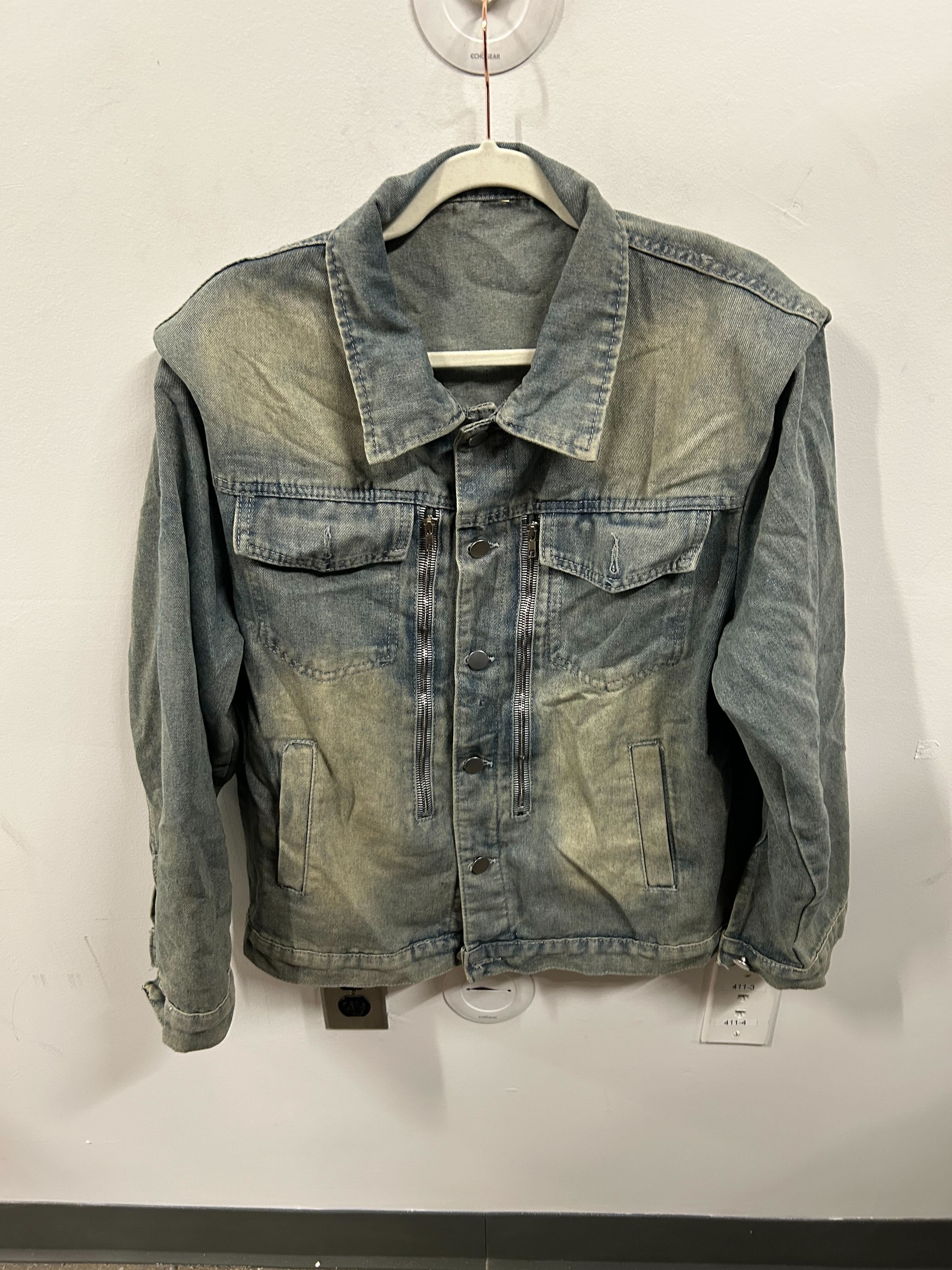 Acid-Wash Structured Denim Jacket