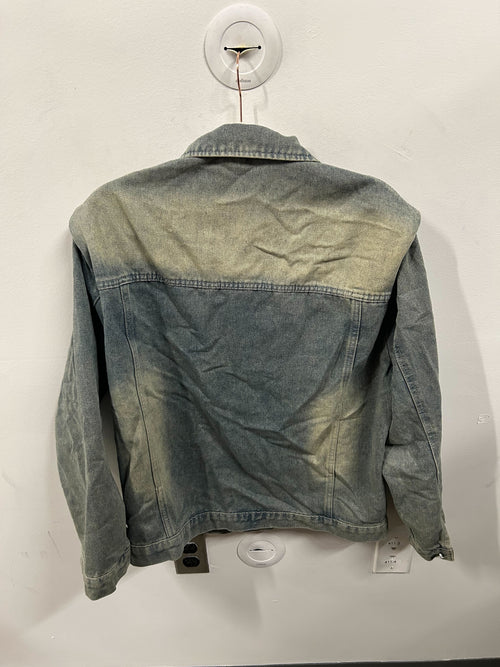 Acid-Wash Structured Denim Jacket