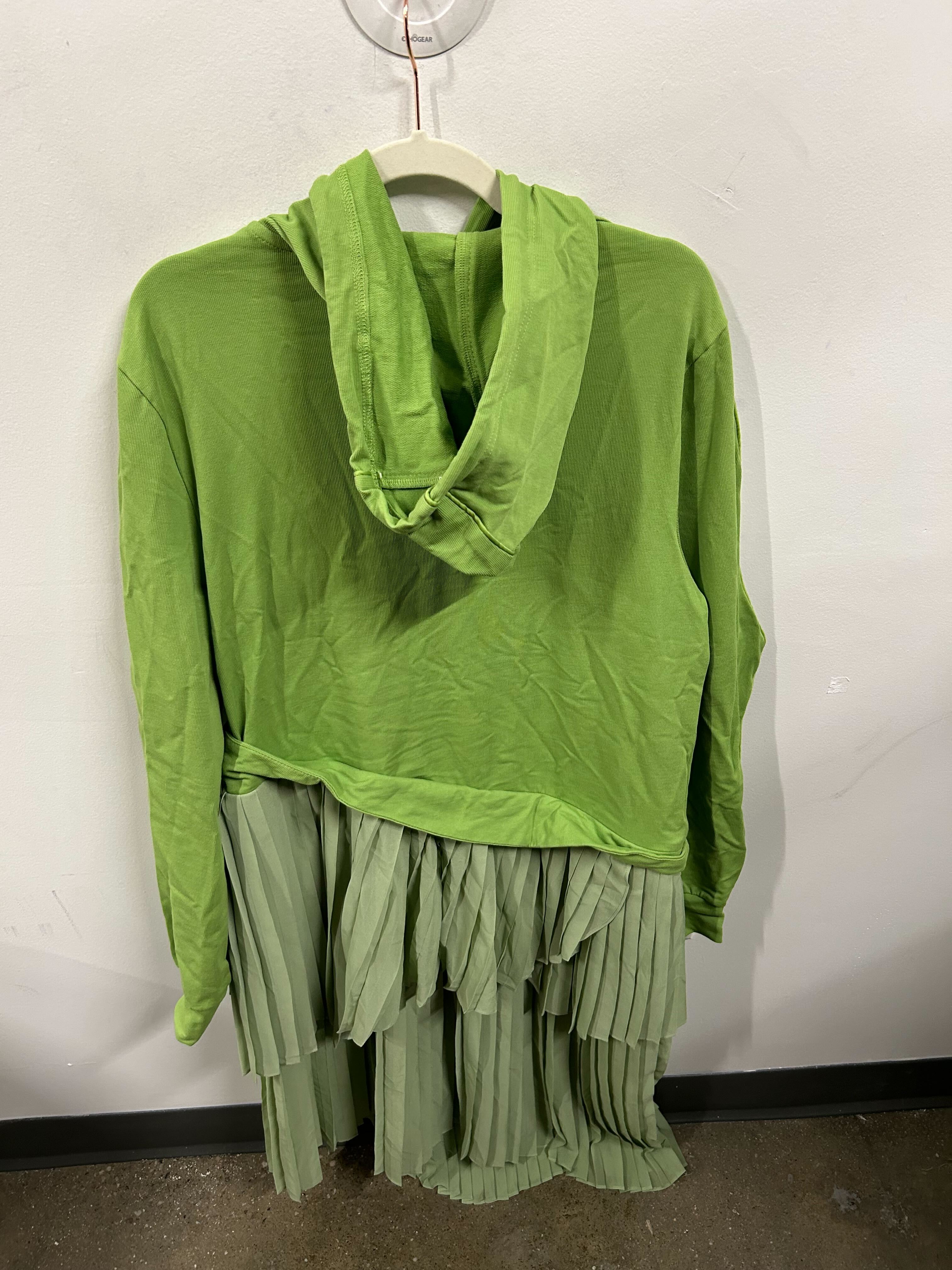 Chartreuse & Sage Pleated Set