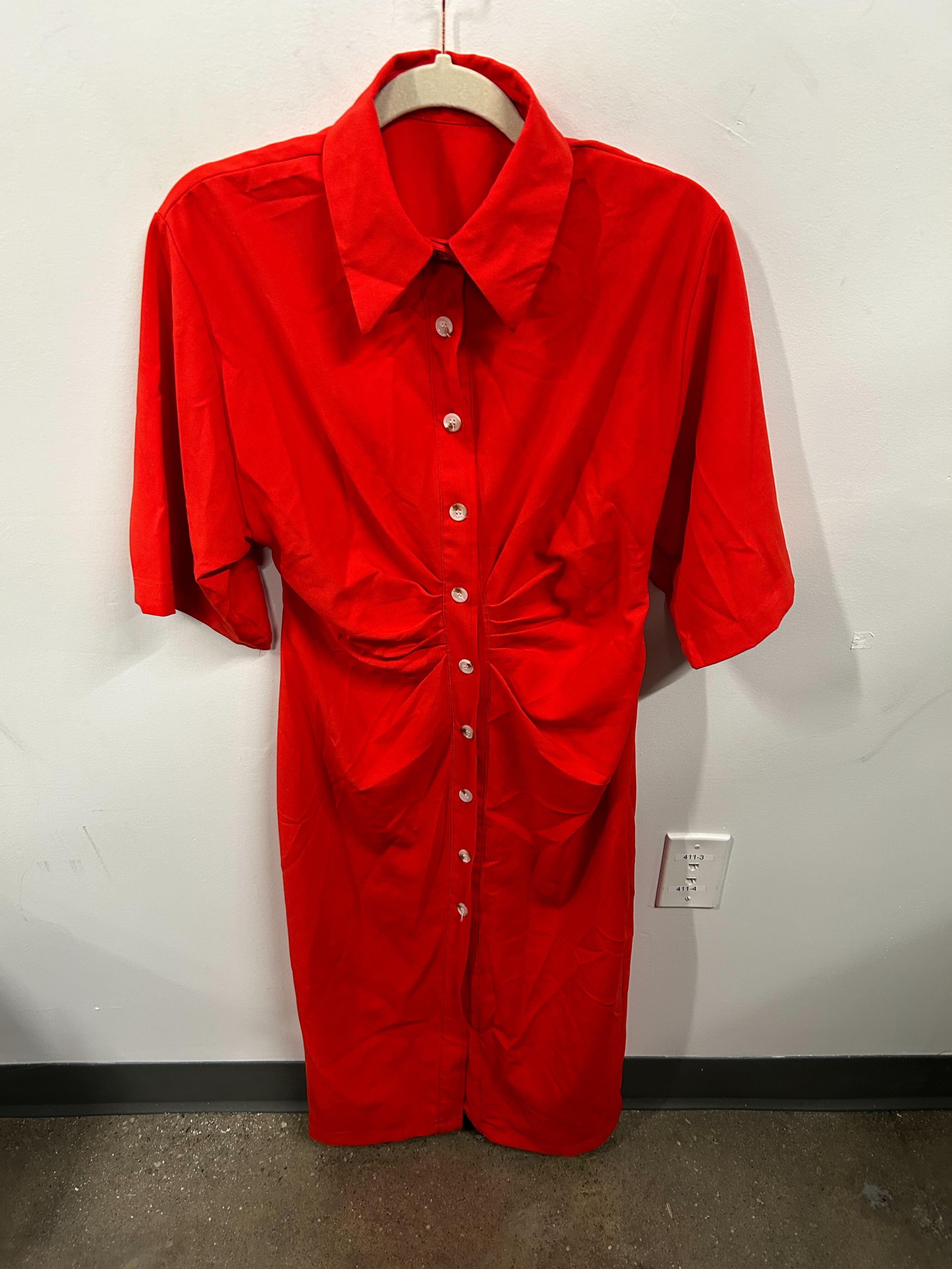 Garnet Ruched Poplin Shirtdress