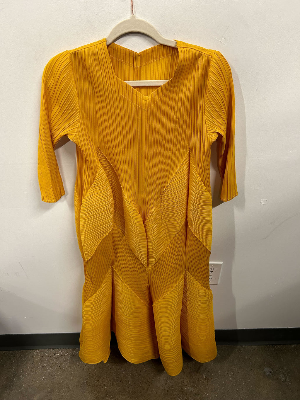 Marigold Sunburst Pleated Dress