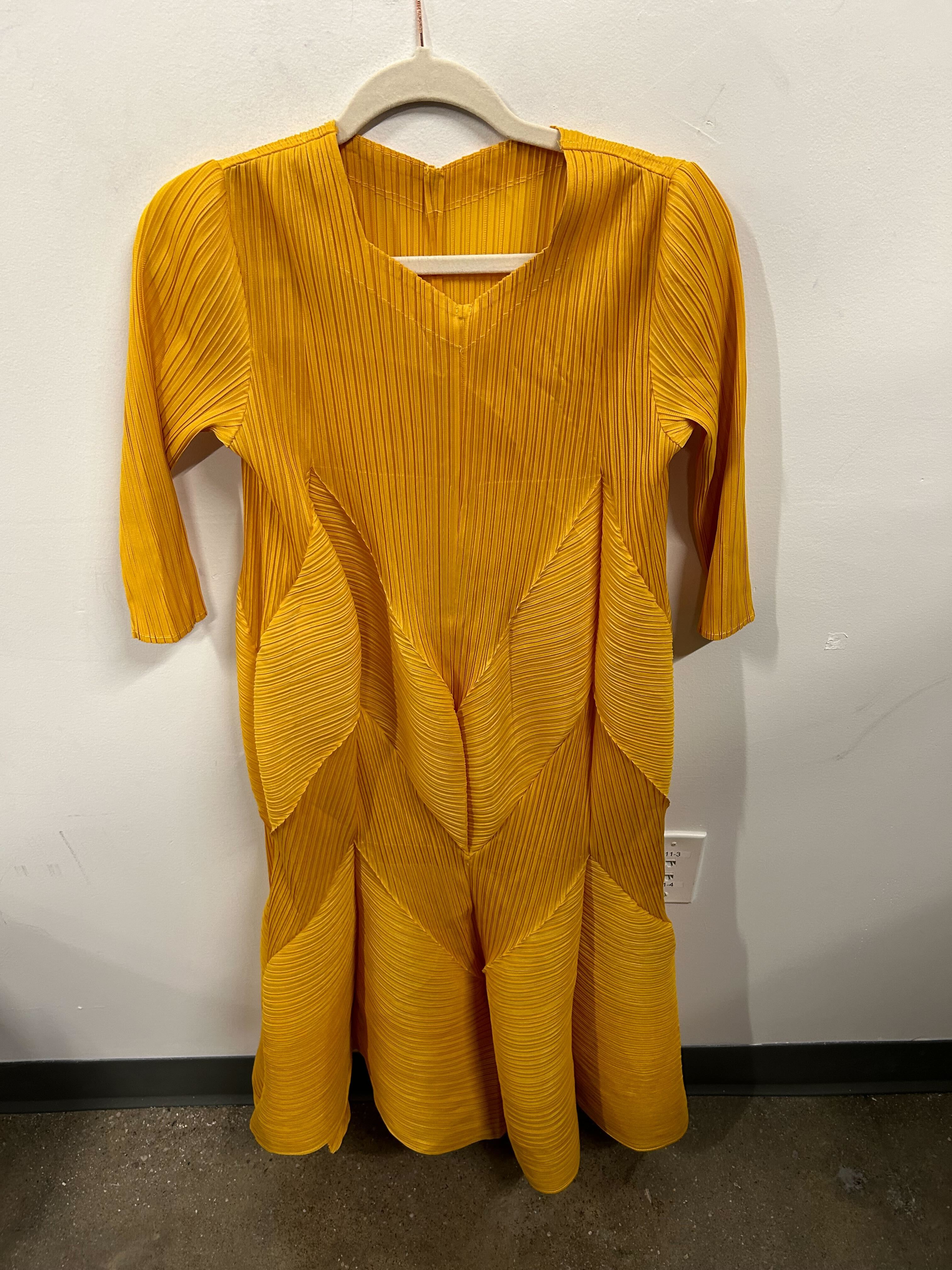 Marigold Sunburst Pleated Dress