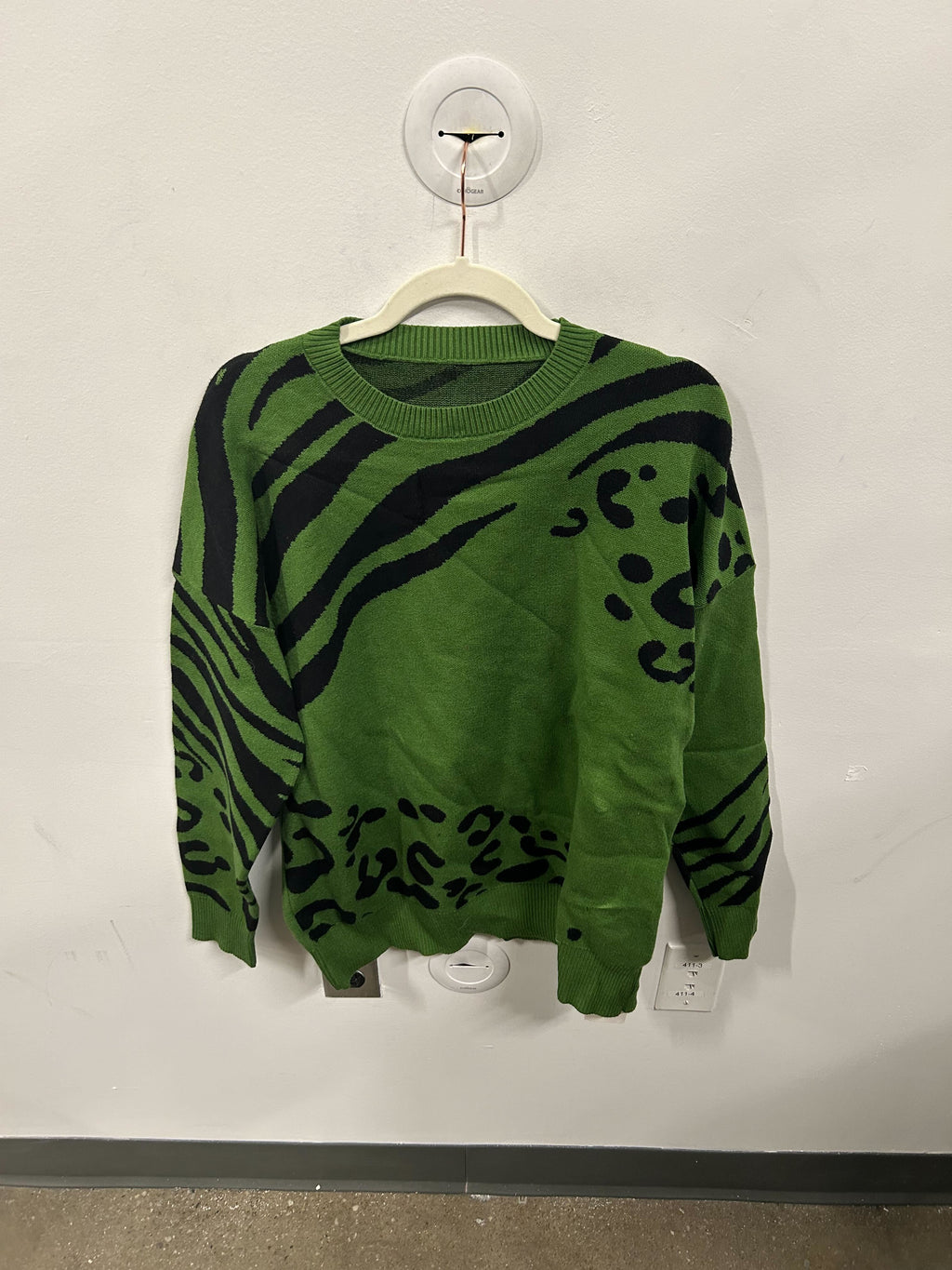 Lush Green Animal Clash Sweater