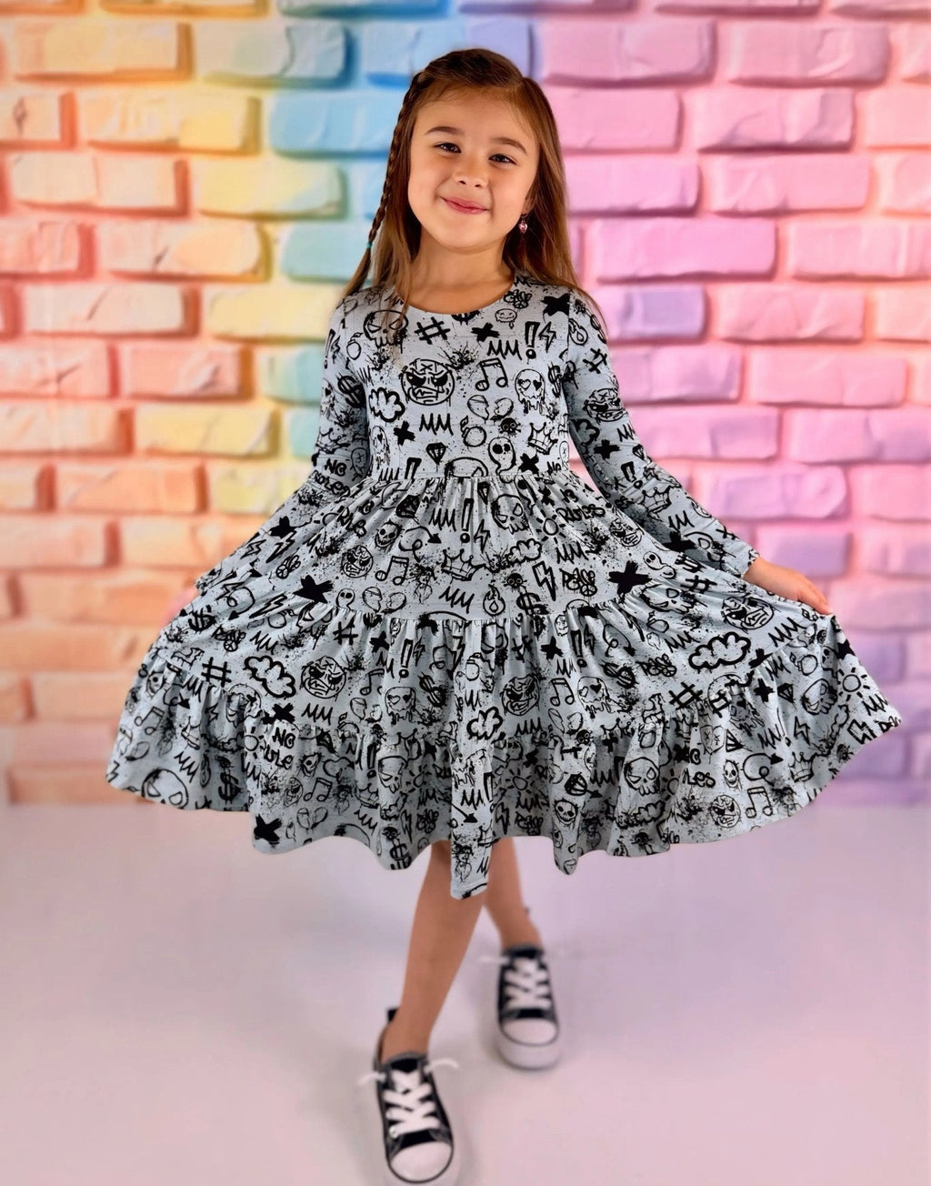 Long Sleeve Twirl Dress & Short Set