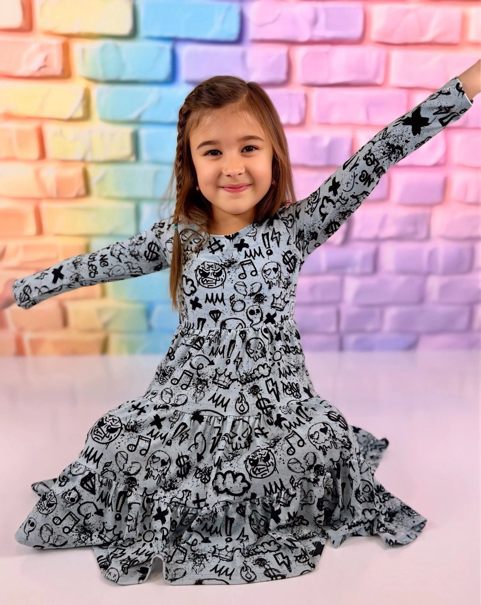 Long Sleeve Twirl Dress & Short Set