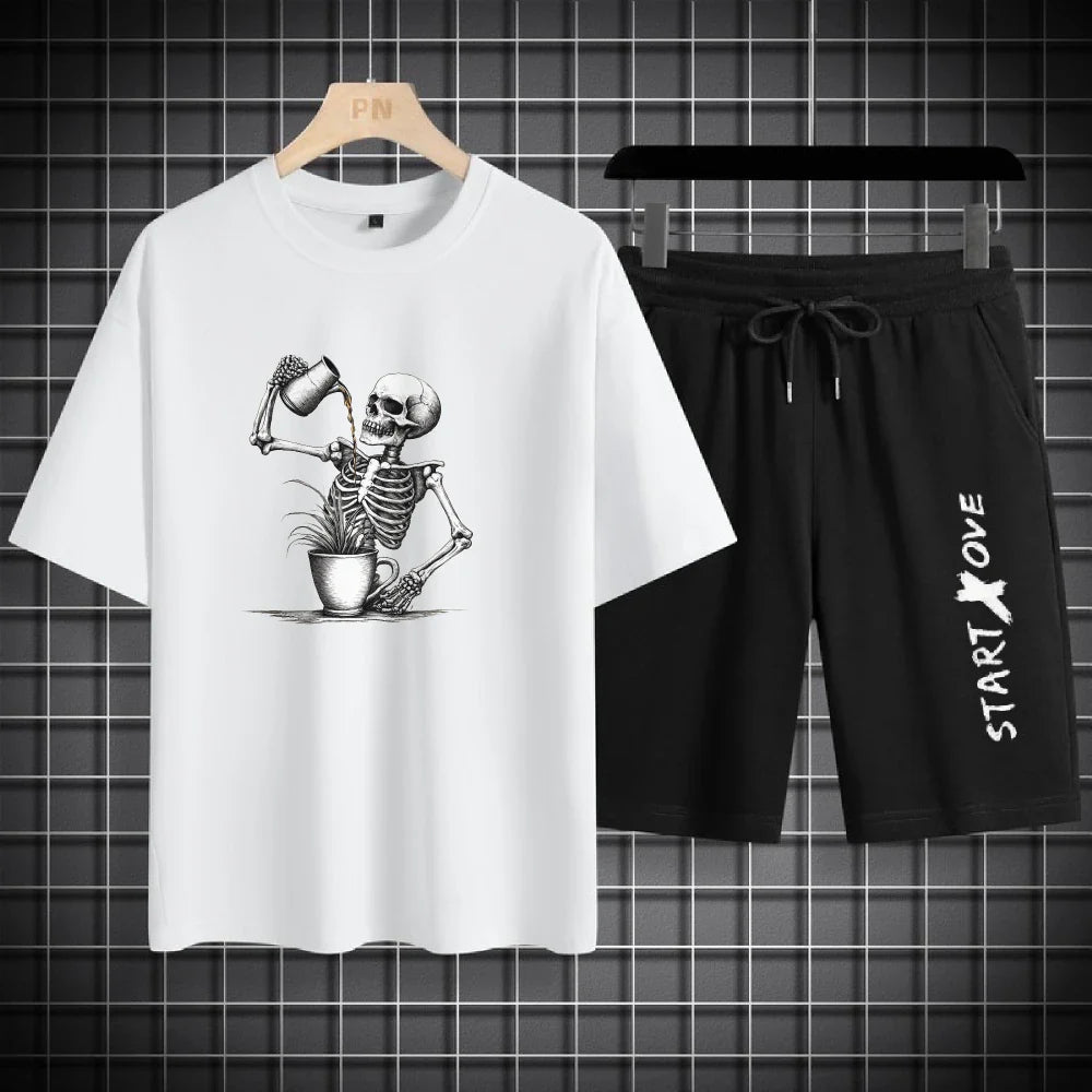 Men's Waffle Summer Casual Tracksuit Set