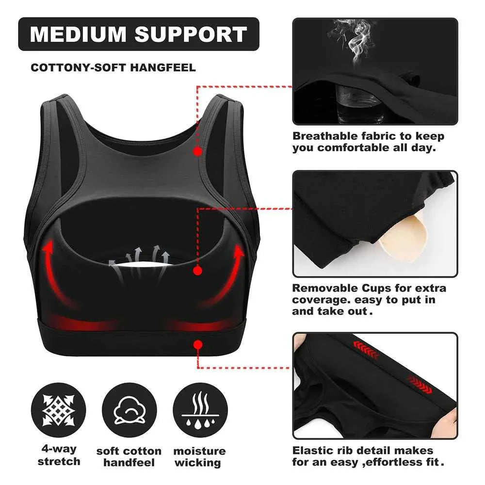 Push Up Sports Bra with Removable Cups