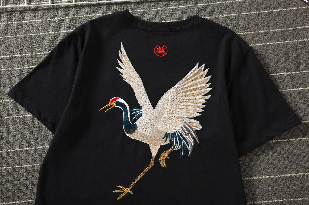 KH858 Flying Crane Embroidery Tee